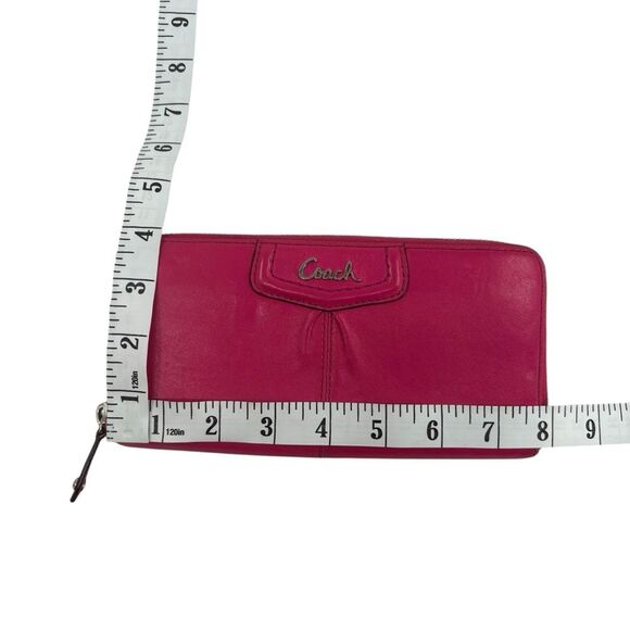 COACH Vintage Chelsea Hot Pink Leather Accordion Zip Around Wallet - Picture 7 of 7
